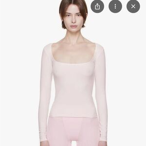 SKIMS Light Pink Long Sleeve Top